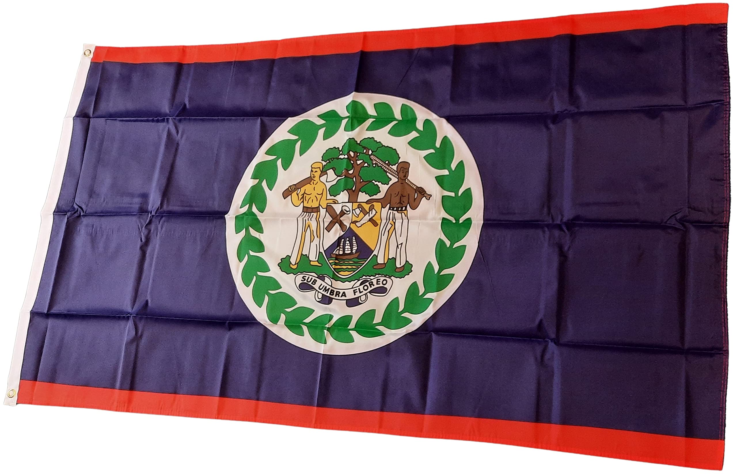 NWFlags Belize Flag 5ft x 3ft 75d Premium Polyester Suitable For Flagpoles | Strong Polyester 5x3 foot material large flag of Belize with 2 metal Eyelets