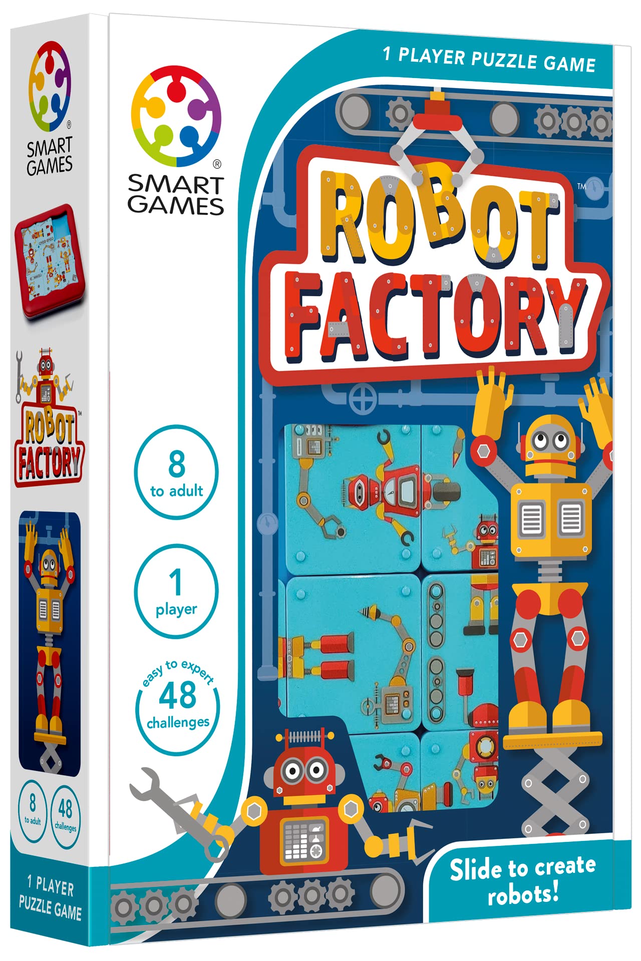 Smart Games - Robot Factory, Puzzle Game with 48 Challenges, 8+ Years