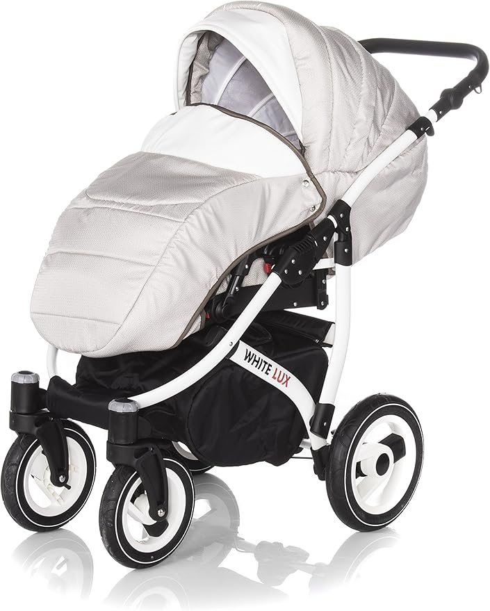 white lux pram
