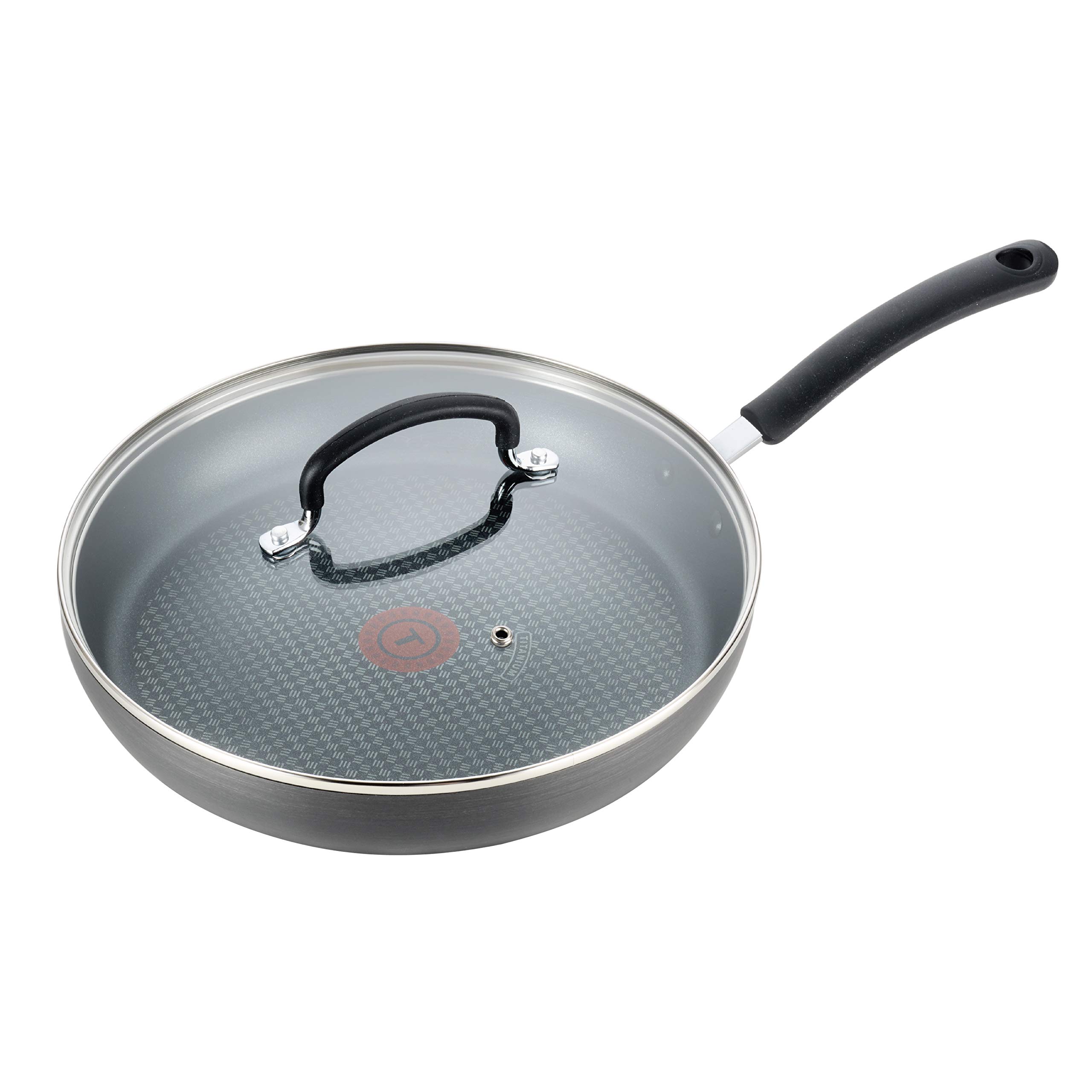 Tfal Dishwasher Safe Cookware Fry Pan with Lid Hard Anodized Titanium