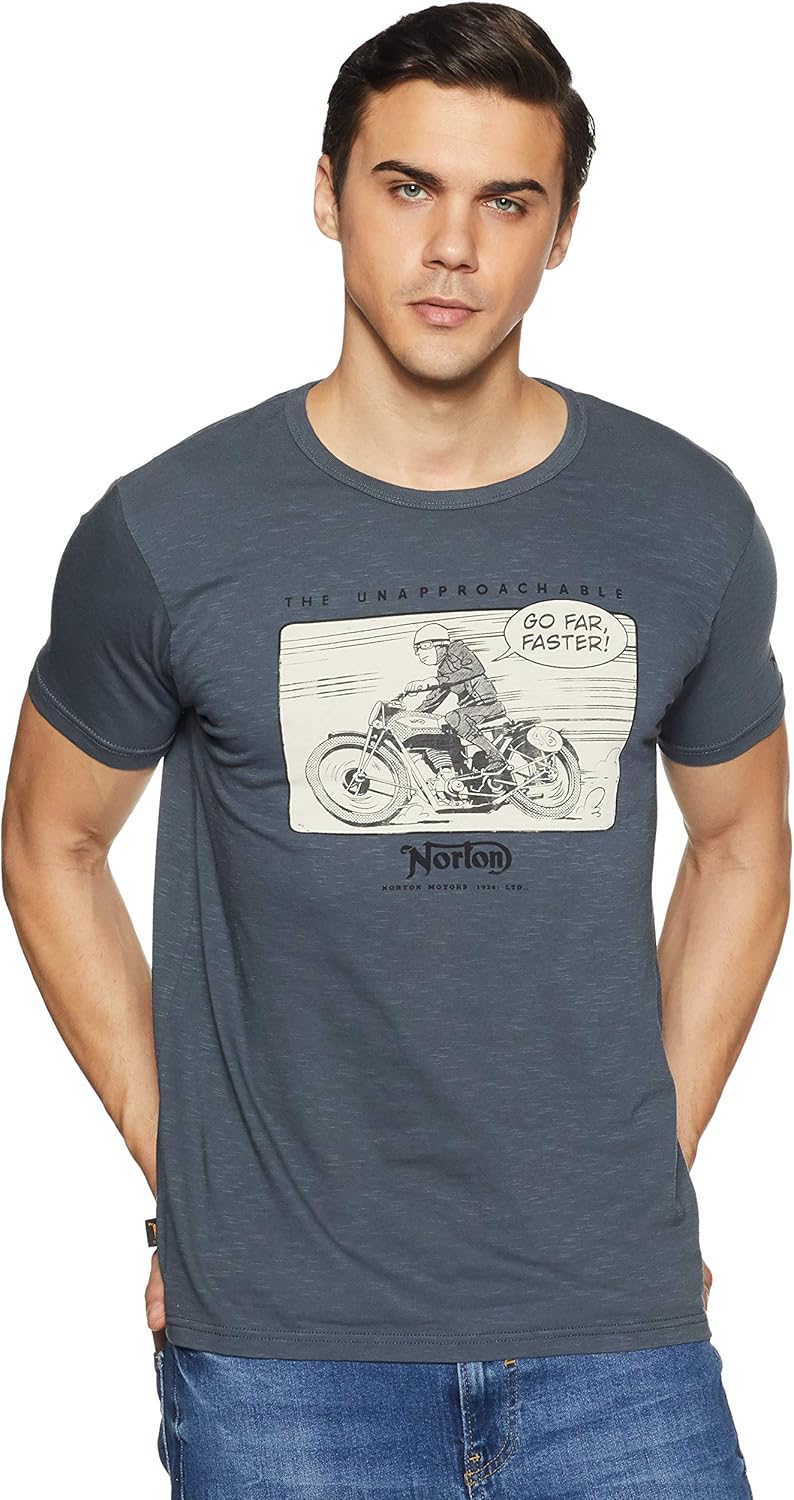 Buy Pepe Jeans Men's Printed Slim Fit T-Shirt (PM506252_Grey_XXXL) at Amazon.in