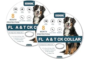 2 Pack Adjustable Collars for Dog, Prevention for 16 Months, Waterproof, 63.5cm for Small, Medium and Large Dogs, Over 7 Week