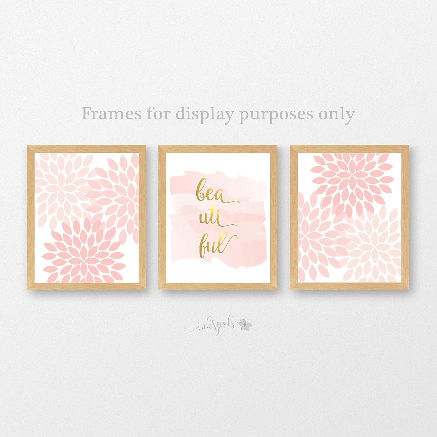 Blush Pink Wall Art Set For Baby Girl Nursery Or Girls Room 3