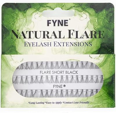 FYNE Natural Lashes 60 Short 8mm Cluster Individual Eyelash Extensions Easy