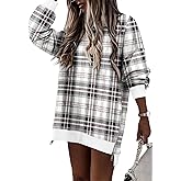 CHICZONE Crew Neck Oversized Sweatshirt Zipper Slit Long Sleeve Pullover for Women 2025 Trendy Fall Clothes