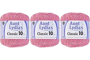 Aunt Lydia's Bulk Buy Crochet Cotton Classic Crochet Thread Size 10 (3-Pack) French Rose 154-493