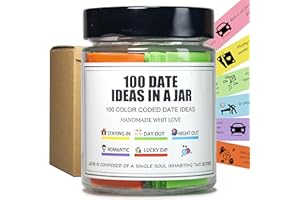 CODINOO 200 Date Ideas In A Jar,Date Night Ideas,Color-coded Jar of dating Ideas,Date Night games,Bridal Shower Gift,Registry Wedding Gifts.Anniversary,Dating,Newlyweds Couples Gifts