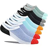COOPLUS No Show Socks Men 8 Pairs Cotton Low Cut Non Slip Casual Invisible Flat Boat Socks
