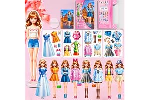 THILDANI Magnetic Dress Up Doll,Magnet Paper Dolls Magnet Princess Dress Up Dolls for Girl Kid Toddler Travel Activities Road Trip Car Ride Learning Created Imagine Set Birthday Gift