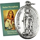 Westmon Works St Dymphna Medal Set Italian Metal Pendant with Holy Card Prayer