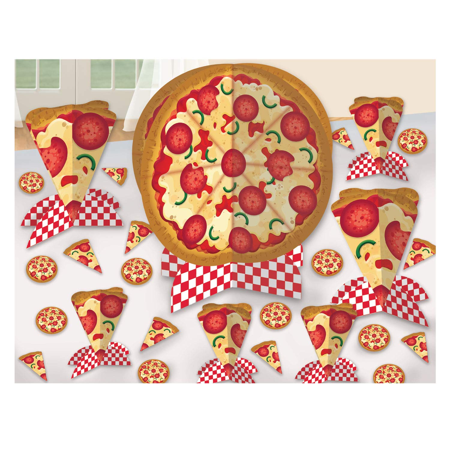 Amscan282017 Pizza Party Table Decorating Kit, Multi