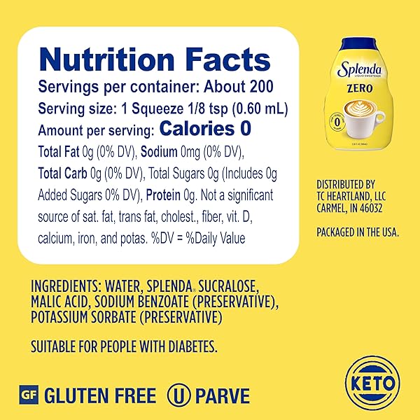 SPLENDA LIQUID ZERO CALORIE SWEETENER DROPS, 100ML (PACK OF 1)