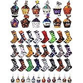 Glitopper 24 Pairs Cupcake Crew Socks Gifts for Book Lovers Social Worker Nurse Teacher Women Men Unisex