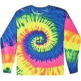 Colortone Tie Dye T-Shirts for Men and Women - Unisex Long Sleeve Tie-Dye T Shirts for Adults