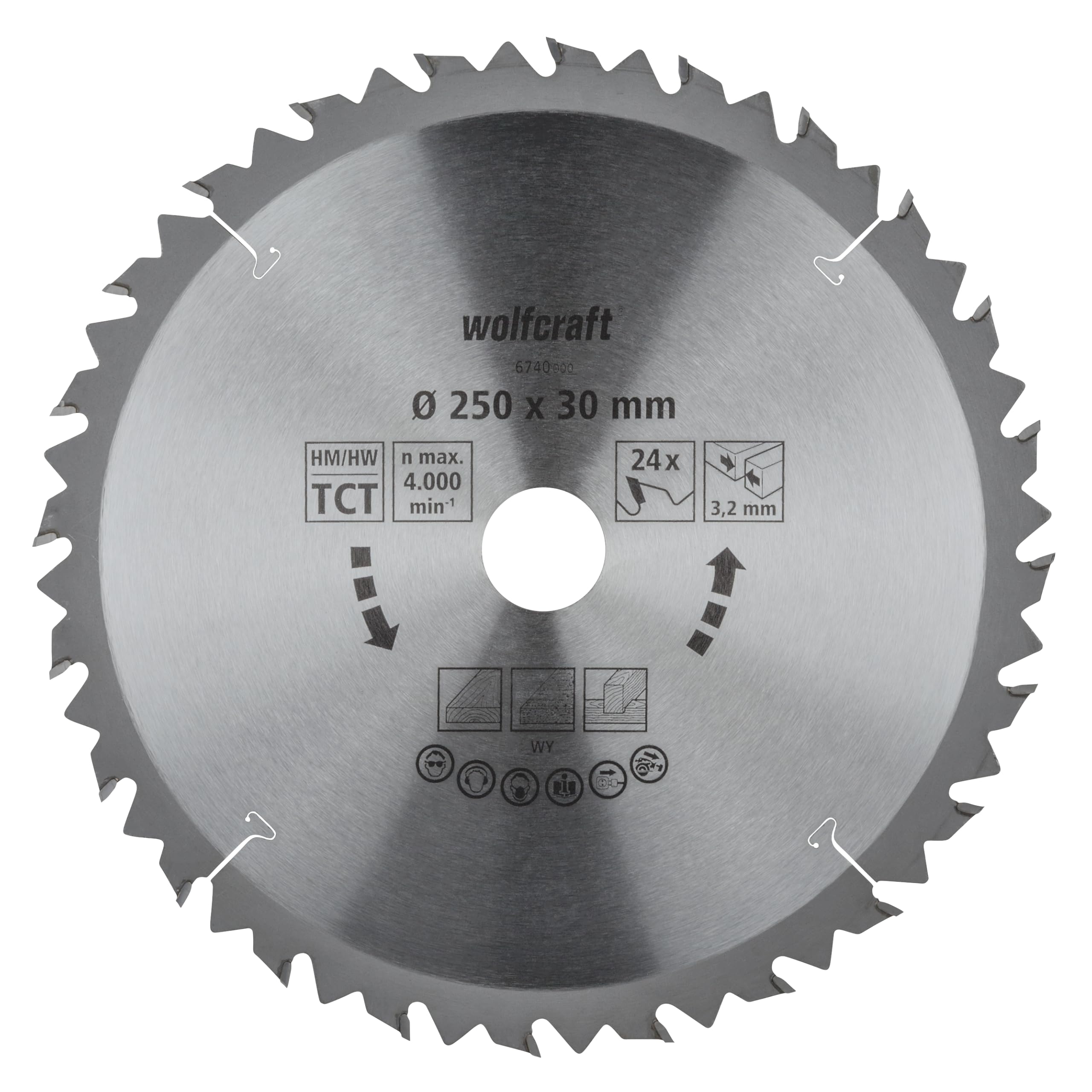 wolfcraft TC Circular Table Saw Blade, Brown Series I 6740000 I Fast, Rough cuts