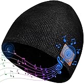 Euezmy Bluetooth Beanie for Men, Bluetooth Hat Beanie with Headphones, Winter Knit Music Hat Beanie, Things for Men, Xmas Gif