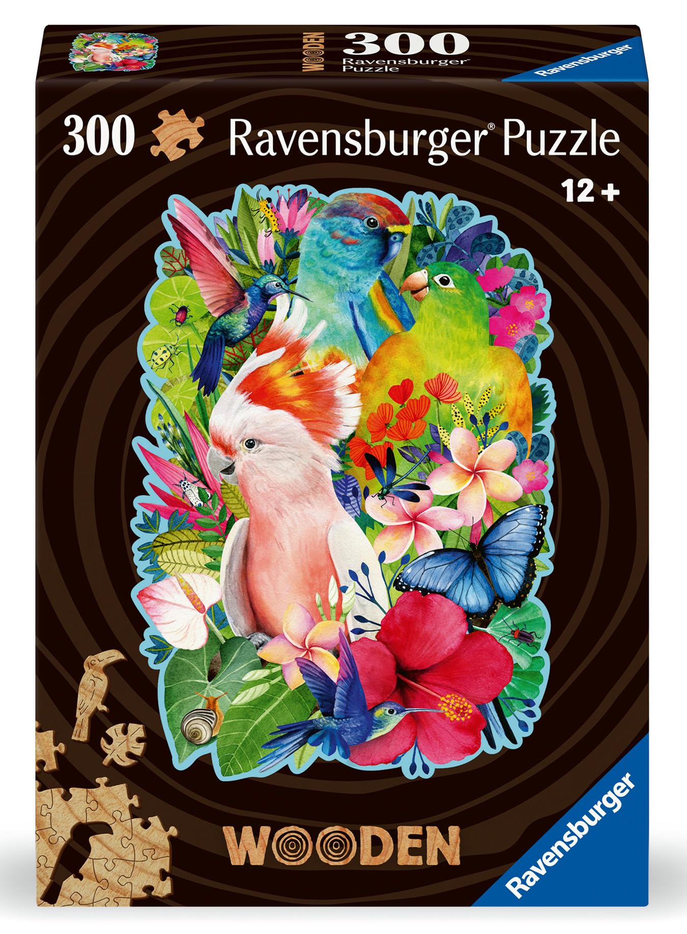 Ravensburger Beautiful Birds Shaped 300 Piece Wooden Puzzles for Adults and Kids Age 12 Years Up