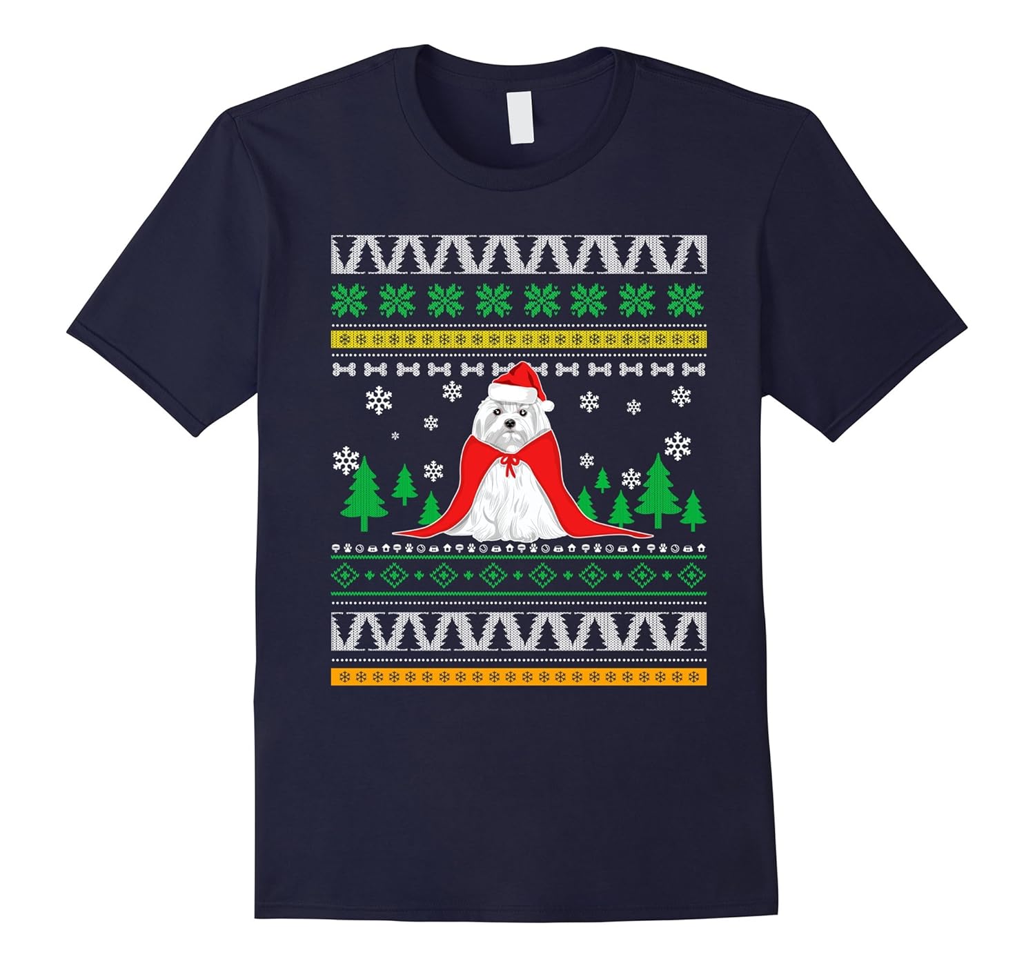 Cute Maltese Ugly Christmas Sweater T-Shirt Pet Dog Lover-ANZ