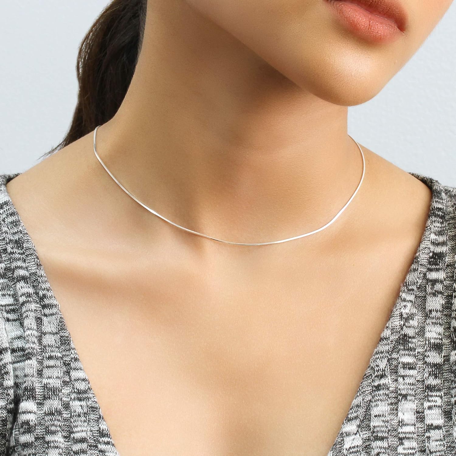 Italian Square Snake Chain Necklace 7 