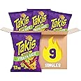 Takis Fuego 9 ct, 17 oz Fiesta Size Case, Hot Chili Pepper & Lime Flavored Extreme Spicy Rolled Tortilla Chips