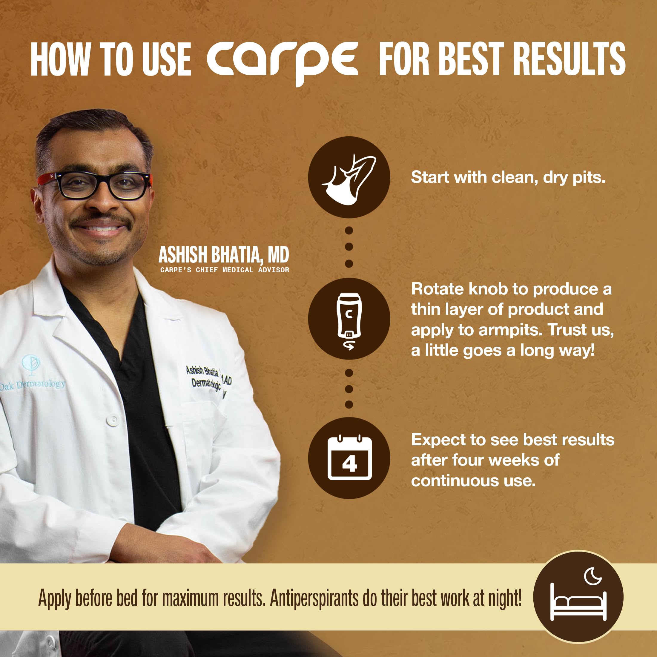 Carpe Underarm Antiperspirant Deodorant Advanced Sweat & Odor Protection Formula - Antiperspirant for Women & Men Helps to Combat Excessive Sweating with Odor Control - Coconut Vanilla
