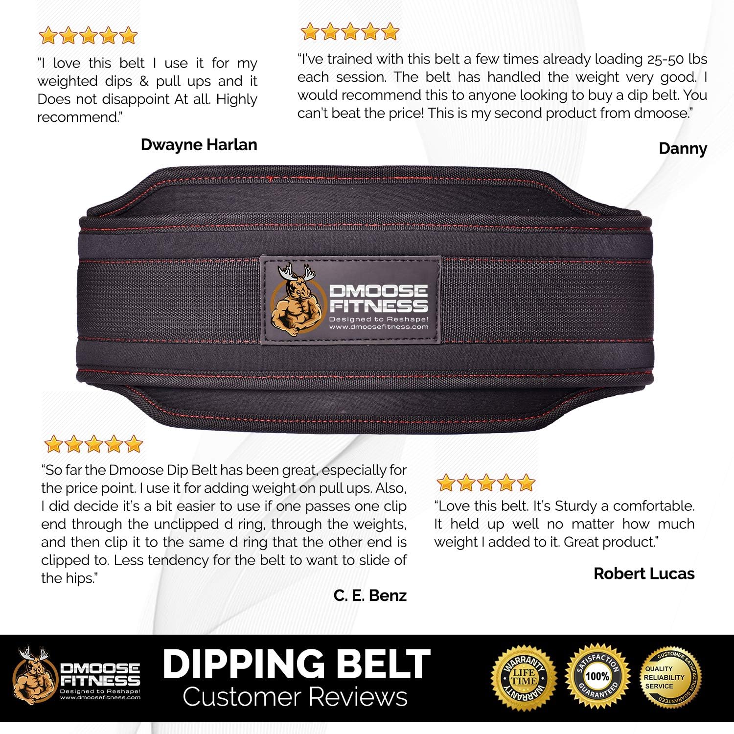 DMoose Dipping Belt with Chain For Pull Ups, Training, Weightlifting