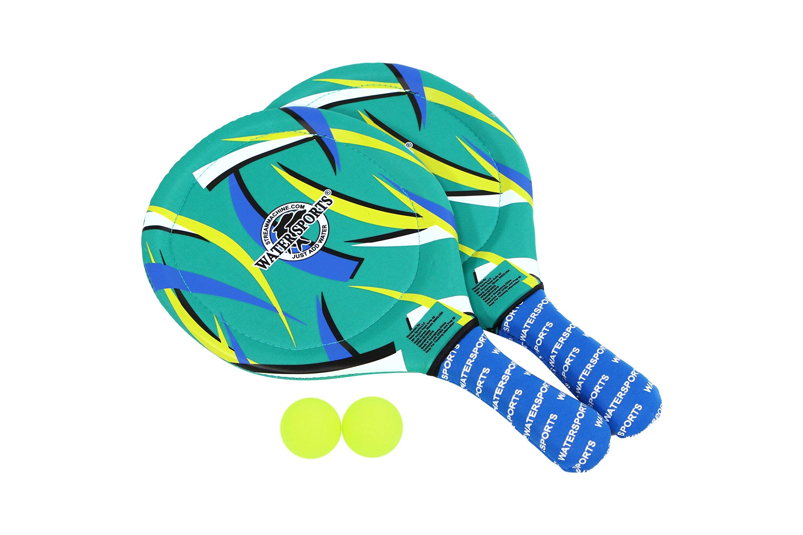 Water Sports Itza Masher Water Paddle and Ball Set of 2 - Water Resistant Outdoor Games - Family Friendly Pool Toys (Colors May Vary)