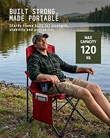 Voyager Folding Camping Chairs 2 Pack with Cooler Bag Lightweight Steel Frame view 6