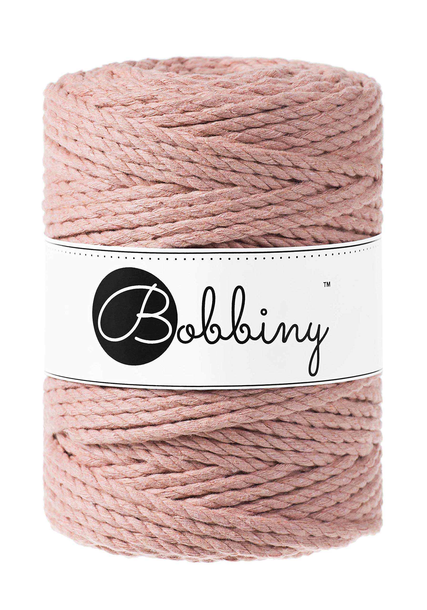 Bobbiny XXL 5mm 3 Ply Macrame Cord (Blush) 100m