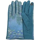 RainCaper Monet Waterlilies Women’s Texting Gloves, Warm Touchscreen Gloves for All-Season Travel, Fashion, Museum & Dressy Wear, One Size