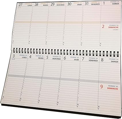 Planificateur Semainier De Bureau Agenda Sous Main De Table 30 X 14 Cm Francais Amazon Fr Fournitures De Bureau