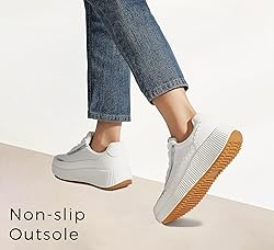 LUCKY STEP Women's Platform Sneakers Rhinestone