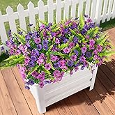 INQCMY Artificial Flowers for Outdoors Faux Plants Fake Flowers Spring Summer Decoration,12 Bundles Faux Silk Colorful Daisy Realistic UV Resistant for Outside Home Planter Window Porch Patio Yard
