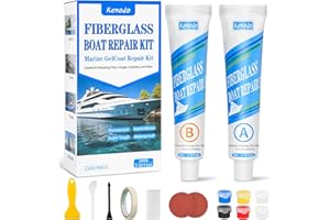 VERDEVILLA Marine Fiberglass Repair Kit for Boats, Gel Coat Kepair kit for Boats, Epoxy Filler for Repairs Cracks, Scratches, Debris, Holes, Gaps, Suitable for Fiberglass, Acrylic, Porcelain 100g-1.76oz