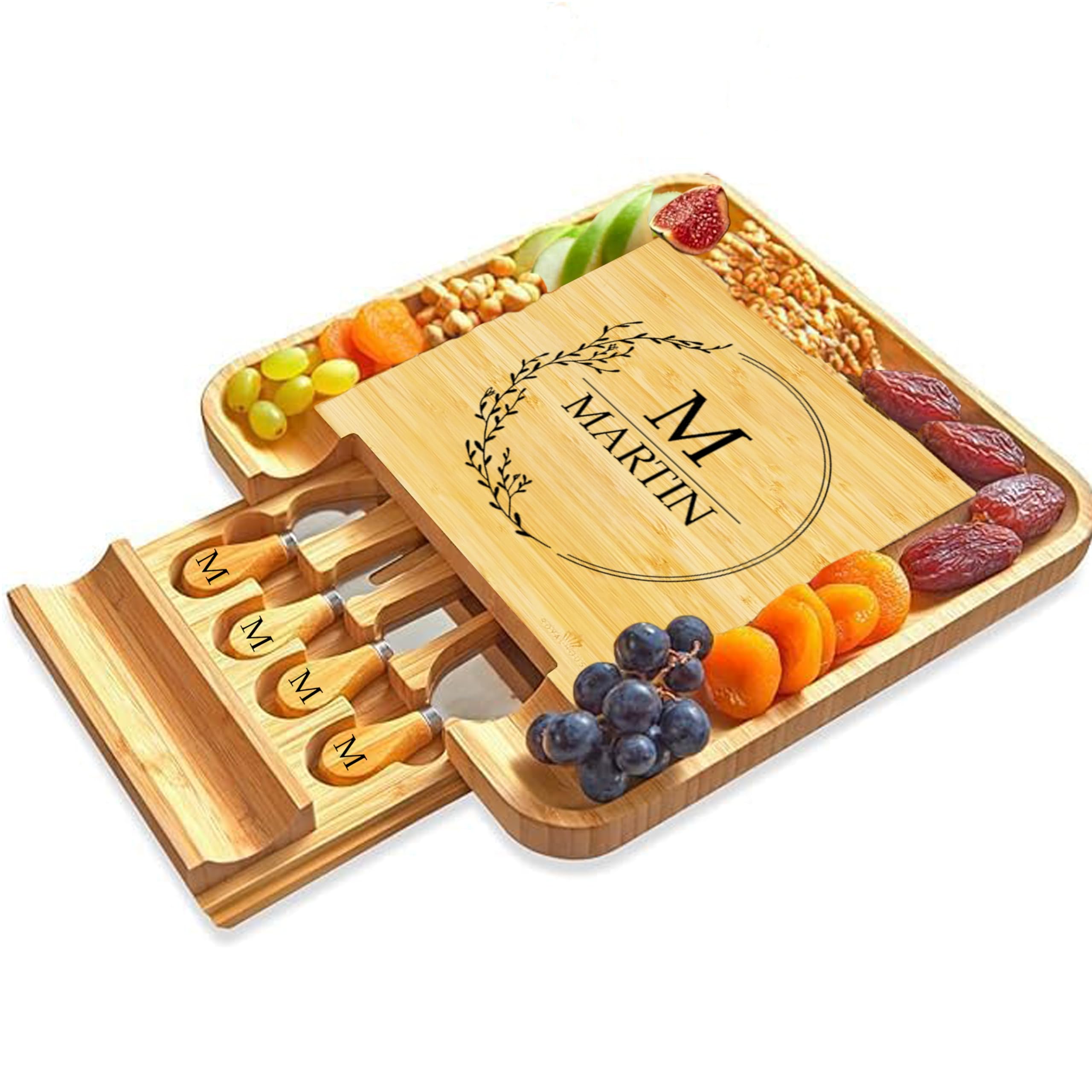 Personalized Cheese Board, Custom Bamboo Engraved Customized Gifts Bridal Shower Gifts Perfect for Personalized Wedding Image