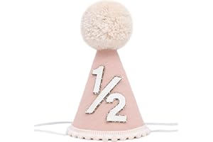 Agvgaza Half Birthday Hat -Baby 1/2 Birthday Cone Hat,Six Months Decorations,Party Hat Outfit for Girls/Boys