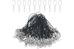 100Pcs Clasp Cords Clasp Strap Lanyard Charm Short Finger Rope with Lobster Clasp