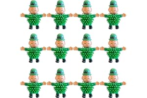CHERISLPY 12Pcs St Patrick's Day Mini Leprechaun Toys,Squeeze Porcupine Toys Stress Relief Fidget Toy for Kids Boys St Patrick's Day Party Favor,Home Decor(Child)