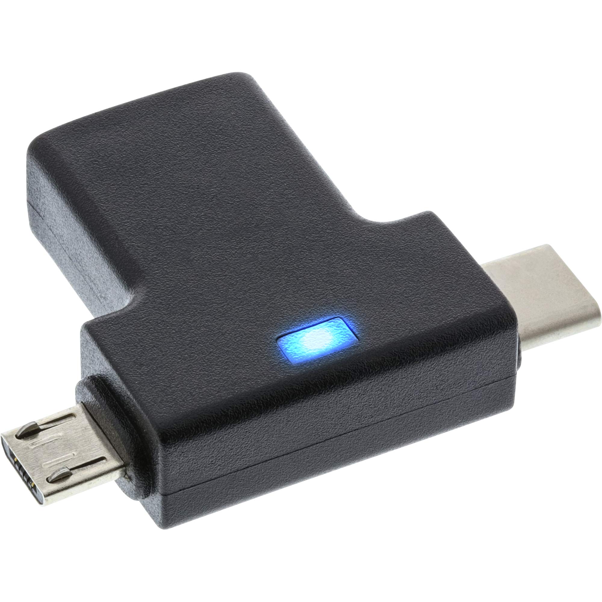 InLine 35804 USB 3.1/2.0 OTG T-Adapter, USB Type-C Male or Micro USB to A Female