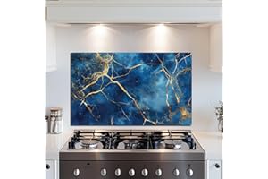 EVGOSM Tempered Glass Backsplash for Kitchen, Ceramic Tile Stove Splashback, Glass Backsplash, Used for Kitchen Wall Protection and Decoration, Easy to Install and Clean. (30x18'')