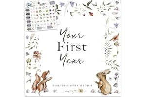 BIBI & BEAU Baby's First Year Memory & 1st Year Calendar with 100 Stickers | Baby's First Year Calendar With Stickers & 1st Year Calendars, Baby Tracker