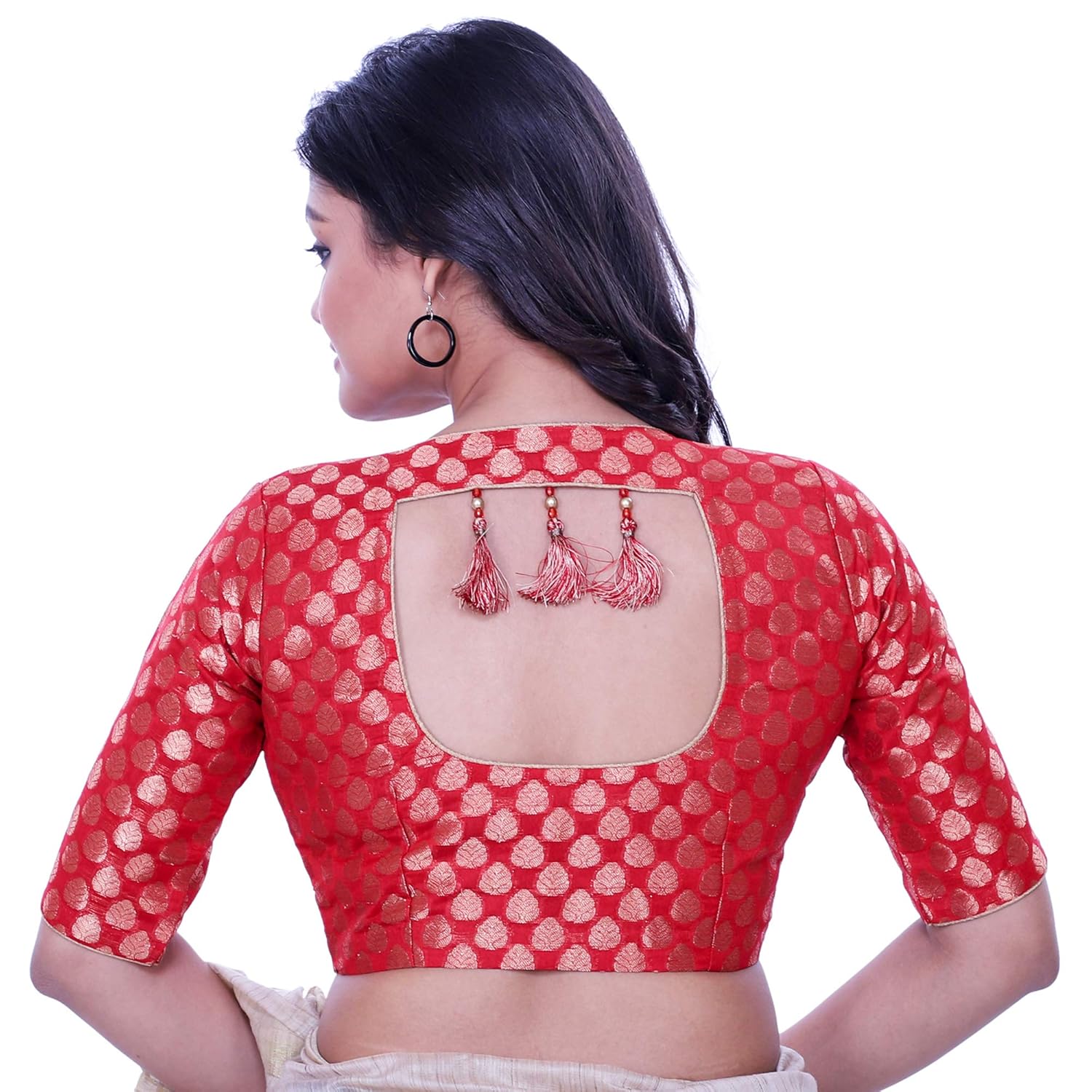 red woven blouse (d-1005267)