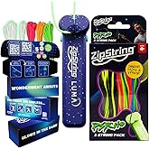 ZipString Luma &amp; Psycho Strings Glow Toy Bundle &ndash; LED Rope Launcher with 3 Glow Replacement Strings &ndash; USB-C Rechargeable Fidget Toy for Kids &amp; Adults &ndash; As Seen on Shark Tank &ndash; For Endless Tricks &amp; Fun
