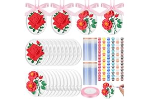Rotatingpals 24 Pack Valentine Ceramic Painting Crafts Spring Ceramic Flowers to Paint Ready to Paint Your Own Ceramics DIY Floral Paintable Ceramics Figurines for Kids Adults Tea Party Favors
