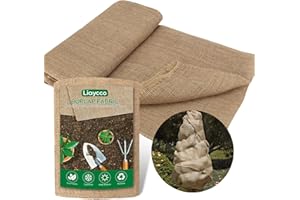 Liaycco 40" x 24 Ft Burlap Fabric - Natural Burlap Fabric Roll Tree Wraps Trunk Protectors for Gardening, Outdoor Plant Care, Weed Barrier, DIY Crafts, and Decoration
