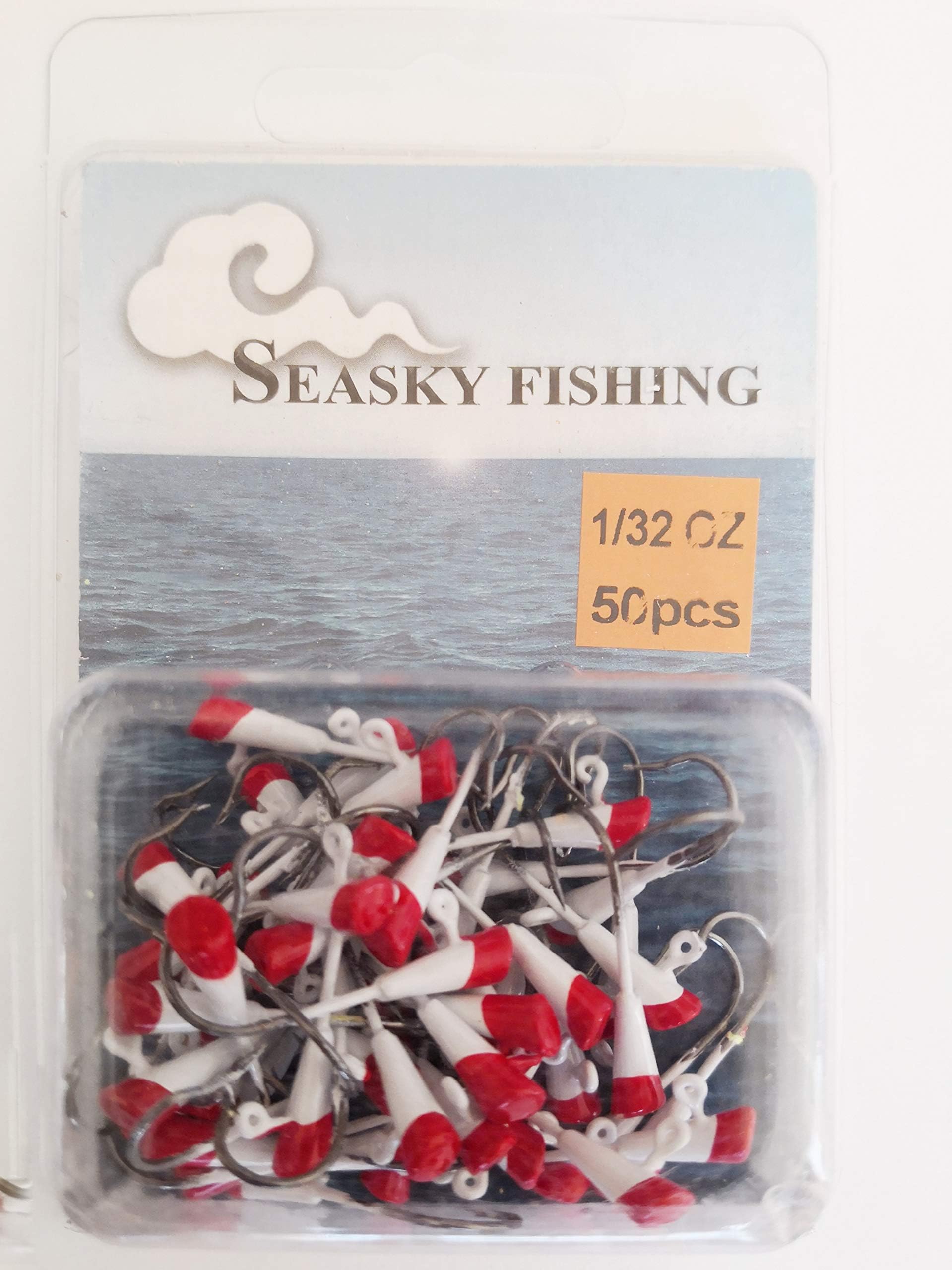 Seasky Fishing Painted Shad Dart Jigs Jigheads, 1/32oz, 50 Per Pack