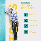 Tucano 11 Pocket Leather Tool Belt Carpenter Quick Release Work Holder Builder view 6