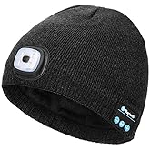 Wmcaps Unisex Bluetooth Beanie with LED Light, Fleece Lined Winter Hat with Headphones Speaker, Tech Gifts for Men Women Teen