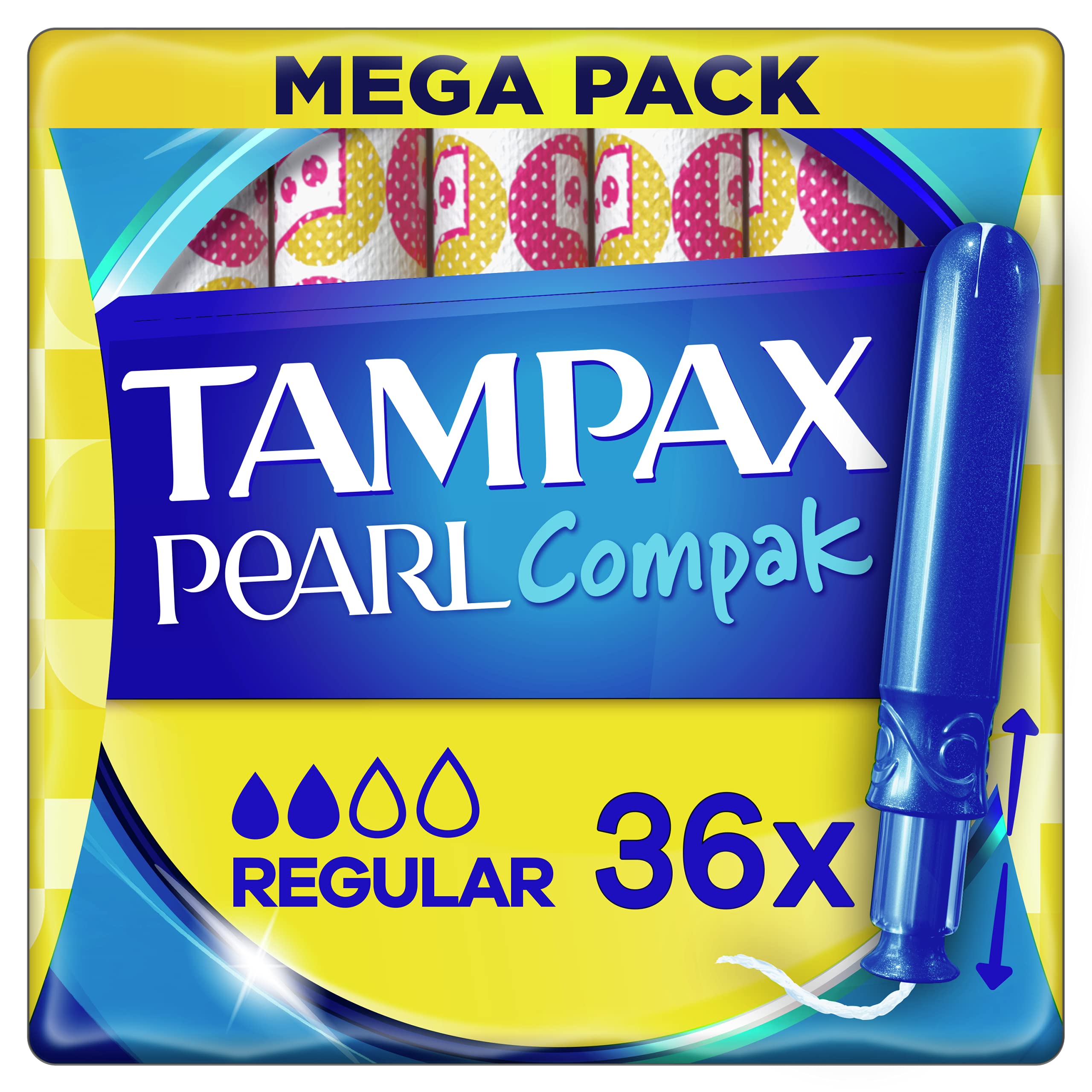 Tampax Pearl Compak Regular Tampons With Applicator X 36