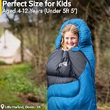 Trail Outdoor Kids Sleeping Bag Mummy 3 Season with Rucksack Blue 170cm view 2